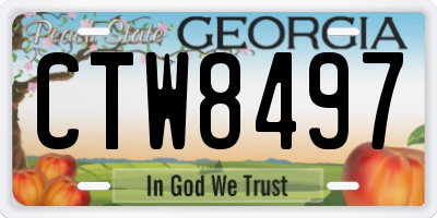 GA license plate CTW8497