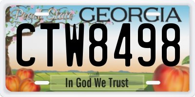 GA license plate CTW8498