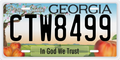 GA license plate CTW8499