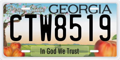 GA license plate CTW8519