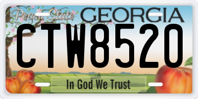 GA license plate CTW8520