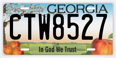 GA license plate CTW8527