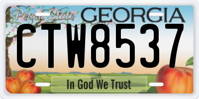 GA license plate CTW8537
