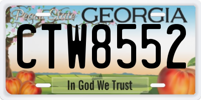 GA license plate CTW8552