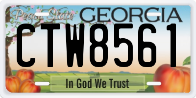 GA license plate CTW8561