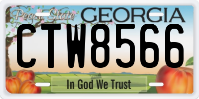 GA license plate CTW8566