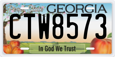 GA license plate CTW8573