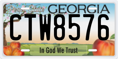 GA license plate CTW8576