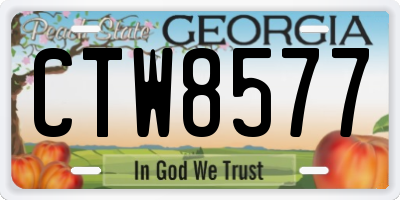 GA license plate CTW8577