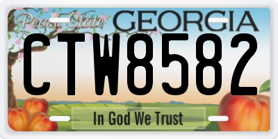 GA license plate CTW8582