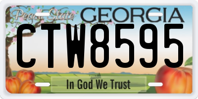 GA license plate CTW8595