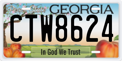 GA license plate CTW8624