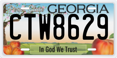 GA license plate CTW8629