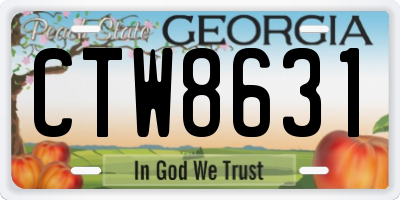 GA license plate CTW8631