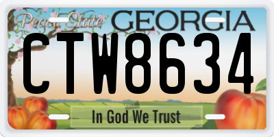 GA license plate CTW8634