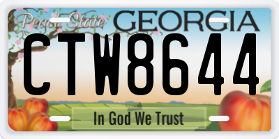 GA license plate CTW8644