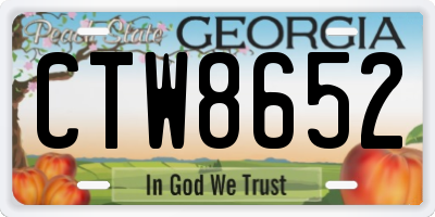 GA license plate CTW8652