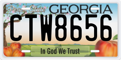 GA license plate CTW8656