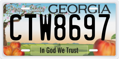 GA license plate CTW8697