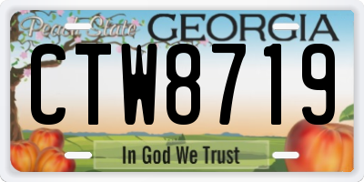 GA license plate CTW8719