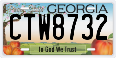 GA license plate CTW8732