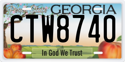 GA license plate CTW8740