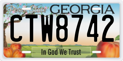 GA license plate CTW8742