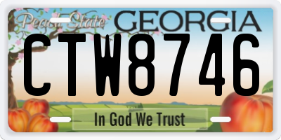 GA license plate CTW8746