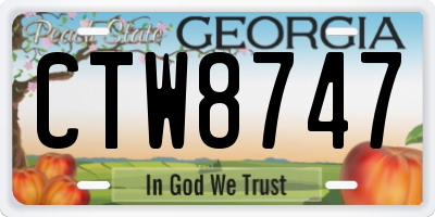 GA license plate CTW8747