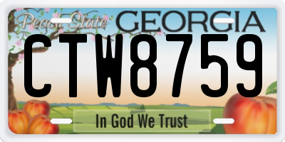 GA license plate CTW8759