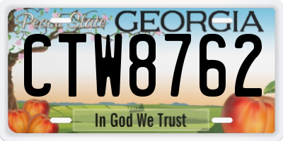 GA license plate CTW8762