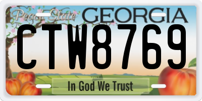 GA license plate CTW8769