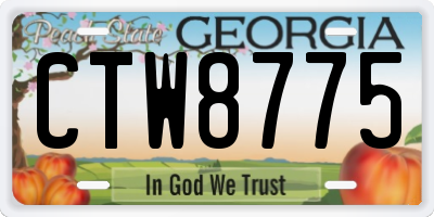 GA license plate CTW8775
