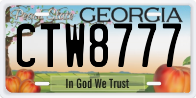 GA license plate CTW8777