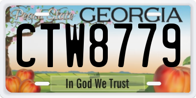 GA license plate CTW8779
