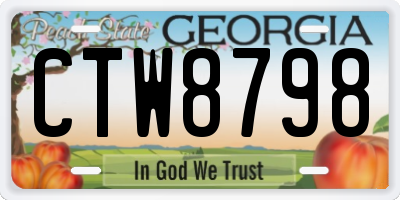GA license plate CTW8798
