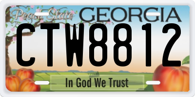 GA license plate CTW8812