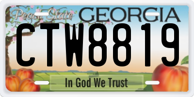 GA license plate CTW8819