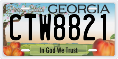 GA license plate CTW8821