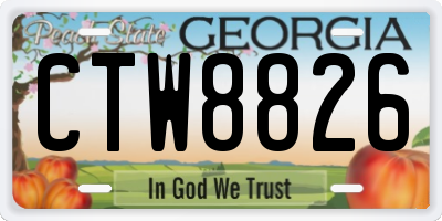 GA license plate CTW8826