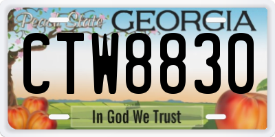 GA license plate CTW8830