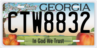 GA license plate CTW8832