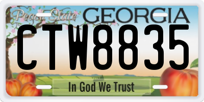 GA license plate CTW8835