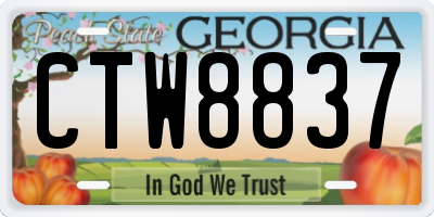 GA license plate CTW8837