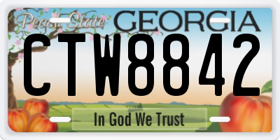 GA license plate CTW8842