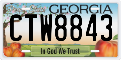 GA license plate CTW8843