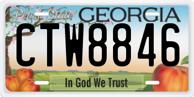GA license plate CTW8846