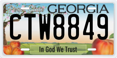 GA license plate CTW8849