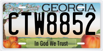 GA license plate CTW8852