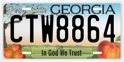 GA license plate CTW8864